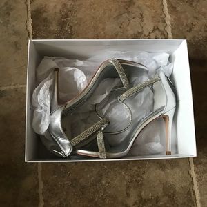 Steve Madden Silver Embellished Sandals